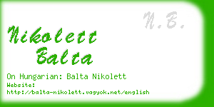 nikolett balta business card